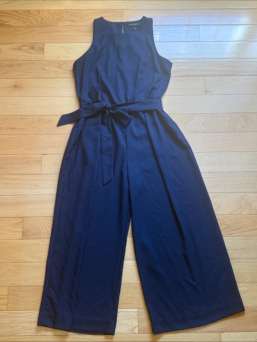 Banana Republic sleeveless belted wide-leg jumpsuit